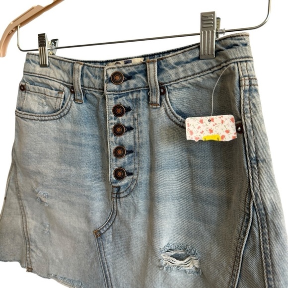 NWT Free People Denim A-Line Skirt, Size 25 - Picture 3 of 9